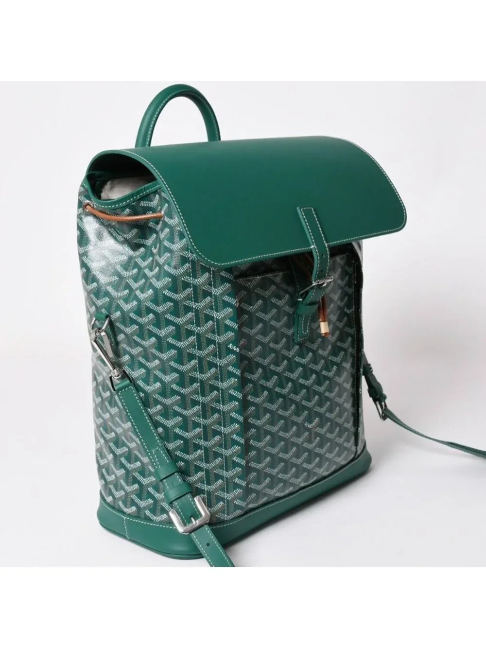 Goyard Alpine MM Backpack Canvas Green Silver